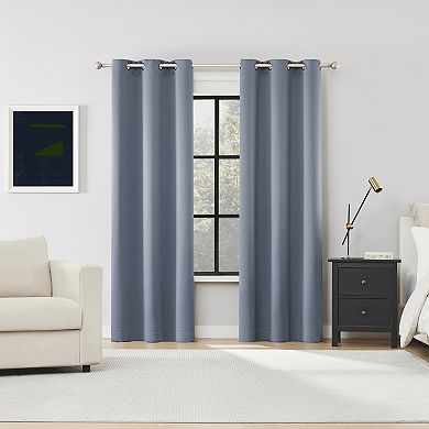 Sun Zero Sheridan 2-Pack Magnetic Closure 100% Blackout Grommet Curtain Panels