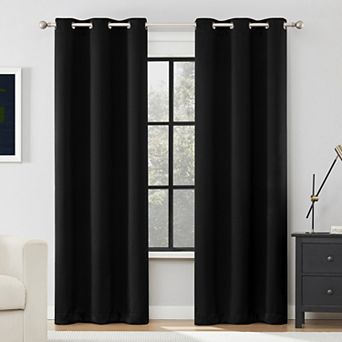 Sun Zero Sheridan 2-Pack Magnetic Closure 100% Blackout Grommet Curtain Panels