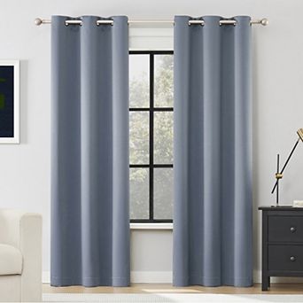 Sun Zero Sheridan 2-Pack Magnetic Closure 100% Blackout Grommet Curtain Panels