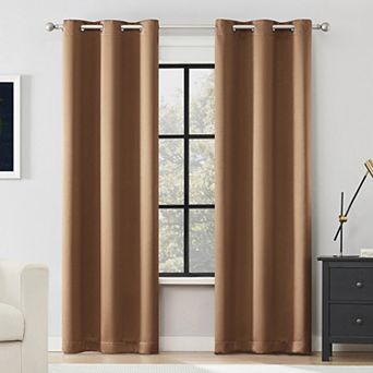 Sun Zero Sheridan 2-Pack Magnetic Closure 100% Blackout Grommet Curtain Panels