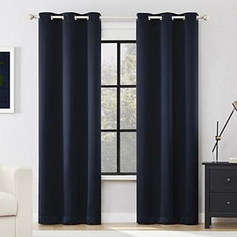 Sun Zero Sheridan 2-Pack Magnetic Closure 100% Blackout Grommet Curtain Panels