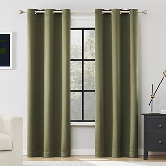 Sun Zero Sheridan 2-Pack Magnetic Closure 100% Blackout Grommet Curtain Panels