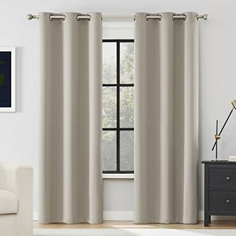 Sun Zero Sheridan 2-Pack Magnetic Closure 100% Blackout Grommet Curtain Panels