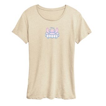Women's Disney's Lilo & Stitch Angel Y2K Logo Graphic Tee