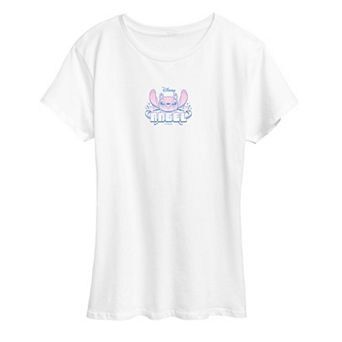 Women's Disney's Lilo & Stitch Angel Y2K Logo Graphic Tee