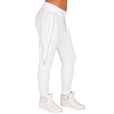 French Terry Gold Zippers Jogger Pants