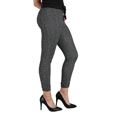Women's Black Marled Yarn French Terry Jogger Pants