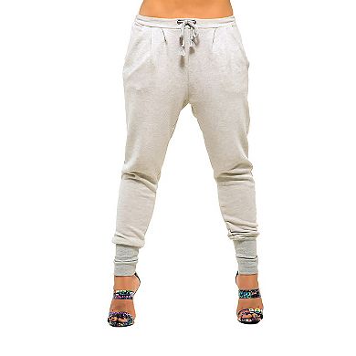 Women's Grey French Terry Drop Crotch Jogger Pants