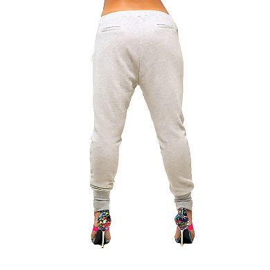 Women's Grey French Terry Drop Crotch Jogger Pants