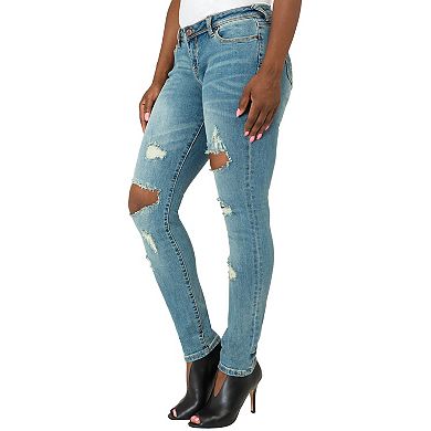 Tall Women's Vintage Wash Blue Distressed Midrise Jeans