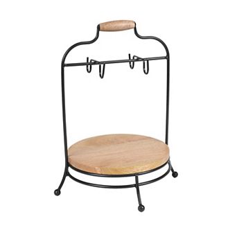 St. Nicholas Square® Mug Rack with Wooden Base & 4 Hooks