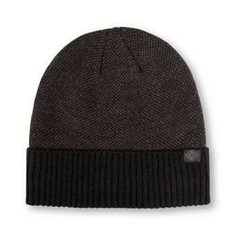 Men's isotoner Micro Check Beanie With Fleece Lining