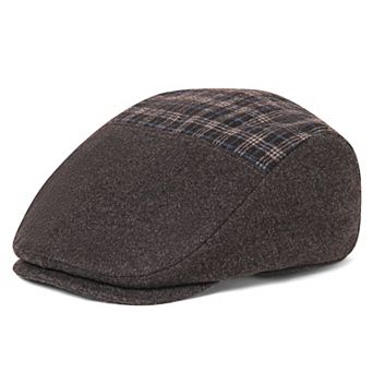 Men's isotoner Brushed Plaid Flat Top Ivy Hat