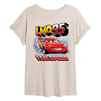 Juniors' Disney / Pixar's Cars Lightning McQueen I Am Speed Oversized Tee