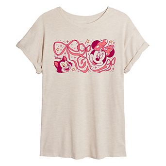 Juniors' Disney's Minnie & Figaro Oversized Tee