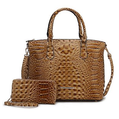 MKF Collection Croc-Embossed Tote Bag & Wristlet Wallet by Mia K