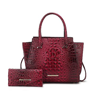 MKF Collection Viridiana Croc-Embossed Tote Bag & Wallet Set by Mia K