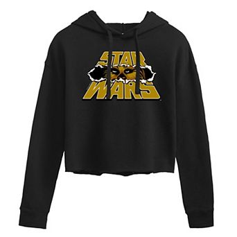 Juniors' Star Wars Chewbacca Tear-Through Logo Cropped Hoodie