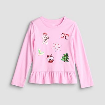 Girls 4-12 Jumping Beans® Holiday Embellished Peplum Tee