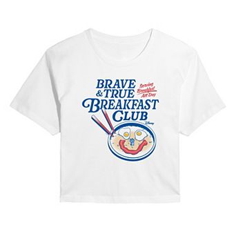 Juniors' Disney's Brave & True Breakfast Club Cropped Tee