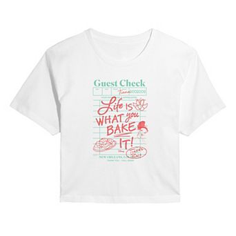 Juniors' Disney Princess Tiana Life Is What You Bake It! Cropped Tee