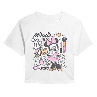 Juniors' Disney's Minnie Mouse Cropped Tee