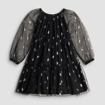 Girls 4-12 Jumping Beans® Long Sleeve Tiered Tulle Dress