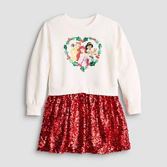 Girls 4-12 Jumping Beans® Disney Princess Sequin Sweatshirt Dress