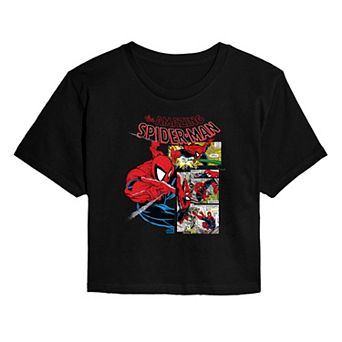 Juniors' Marvel The Amazing Spider-Man Cropped Tee