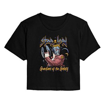 Juniors' Marvel Guardians Of The Galaxy Star Lord Cropped Tee