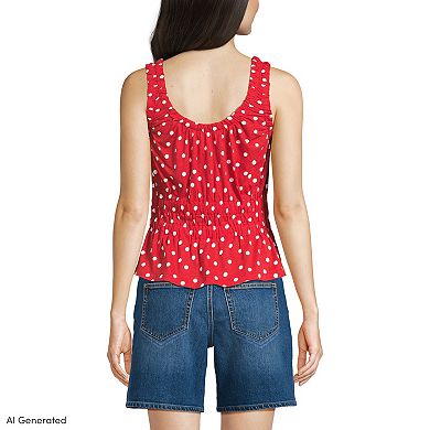 Women's Lands' End Slub Ruched Tank Top