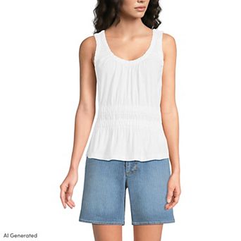 Women's Lands' End Slub Ruched Tank Top