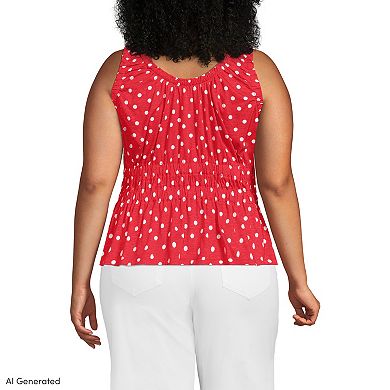 Plus Size Lands' End Slub Ruched Tank Top
