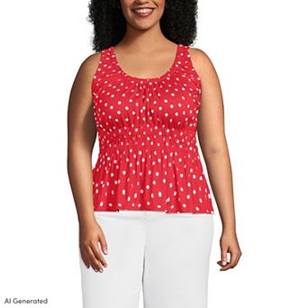 Plus Size Lands' End Slub Ruched Tank Top