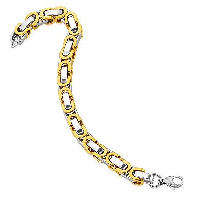 Invicta Jewelry Men's Byzantine Chain Bracelet and Necklace Set