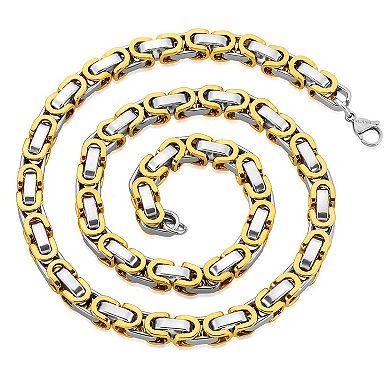 Invicta Jewelry Men's Byzantine Chain Bracelet and Necklace Set