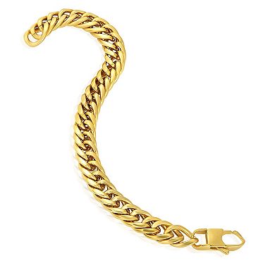 Invicta Jewelry Men's Double Curb Chain Bracelet and Necklace Set