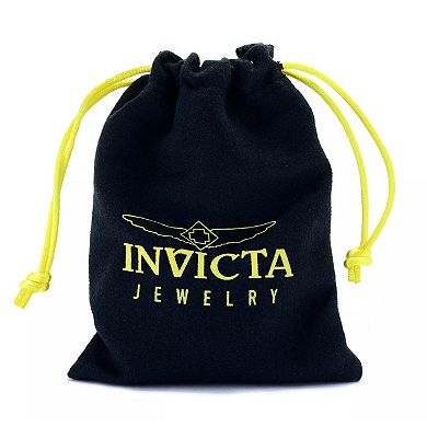 Invicta Jewelry Men's Beveled Edge Rectangular Link Bracelet and Necklace Set