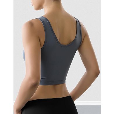 Women's Zip Front Sports Yoga Tank Top
