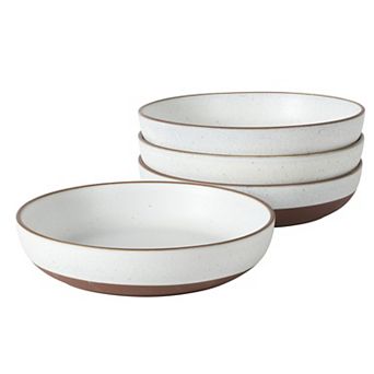 Gibson Elite William Crest 4 pc Dinner Bowl Set 8.5 Inch Stoneware Reactive Glaze Large Bowls