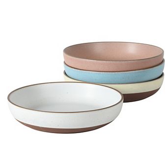 Gibson Elite William Crest 4 pc Dinner Bowl Set 8.5 Inch Stoneware Reactive Glaze Large Bowls