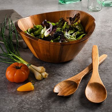 Gibson Home Sherwood Salad Bowl with Matching Serving Spoon and Fork
