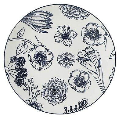 Gibson Home Westerly Court 16 Piece Dinnerware Set Floral Stoneware Service for 4