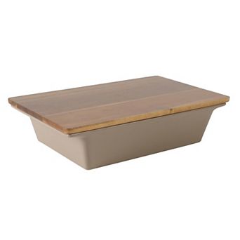 Gibson Elite Gracious Dining 2.75-qt Stoneware Baking Dish with Acacia Lid