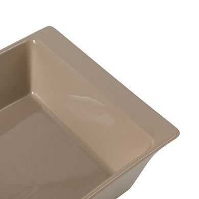 Gibson Elite Gracious Dining 2.75 Quart Stoneware Baking Dish with Acacia Lid
