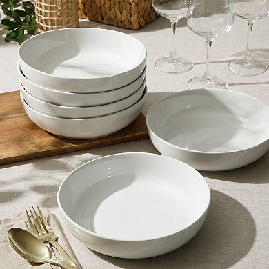 Gibson Home Zen Buffet 6 Piece Large Pasta Bowls Porcelain Serving and Soup Set