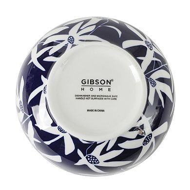 Gibson Home Ivory Estate 4 Piece Cereal Bowl Set 5.5 Inch Stoneware Floral Pattern Decorative