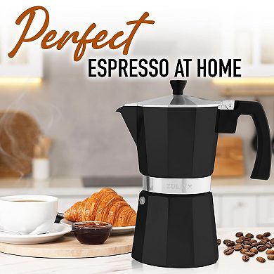 Zulay Kitchen Moka Pot Espresso Stovetop Coffee Maker - Makes 12 Espresso Cups