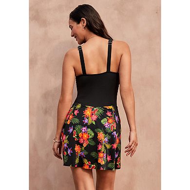 Swim 365 Women's Plus Size High-Neck Tank Swimdress