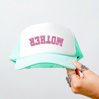 Embroidered Mother Upside Down Arch - Women's Graphic Foam Trucker Hat